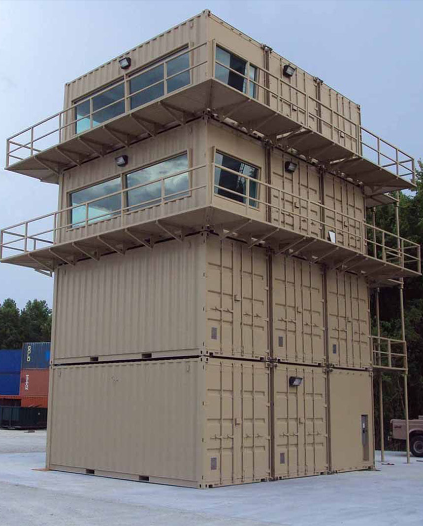 fort of shipping container tiny homes and bunkers
